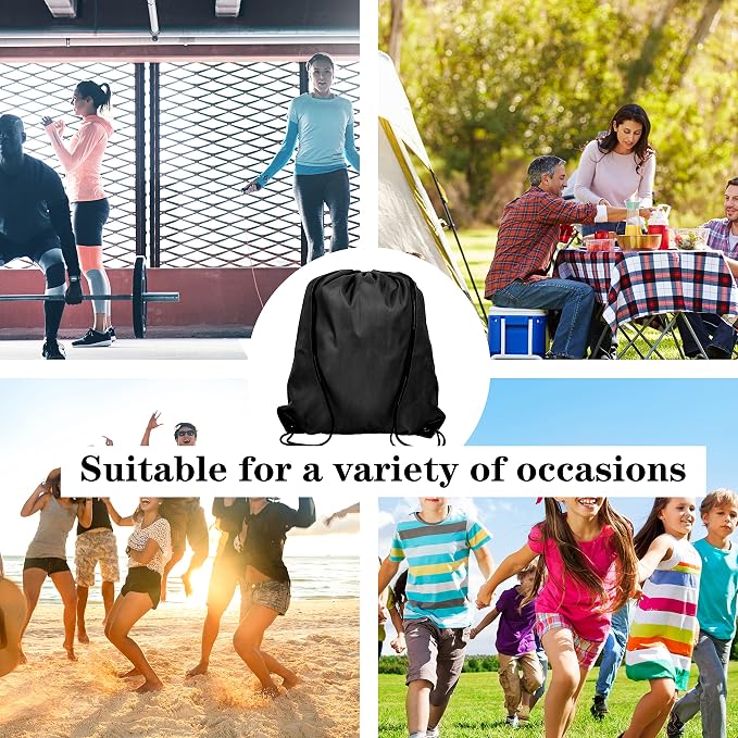 600Pcs Drawstring Backpack Bags String Backpack Sports Sack Pack Bulk Cinch - Image 5