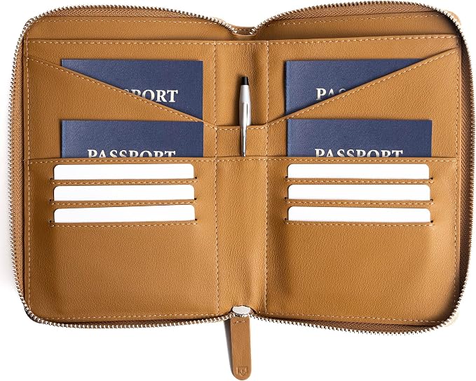 Full Grain Leather Family Passport Holder by Travaci