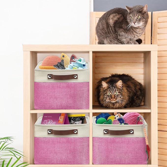 SIMPLE HOUSEWARE Large Fabric Storage Bin, 3 Pack - Image 7