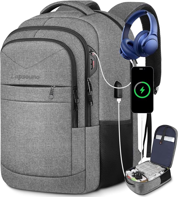 Lapsouno Extra Large Laptop Backpack, 17 Inch Carry on Travel Backpack - Image 8
