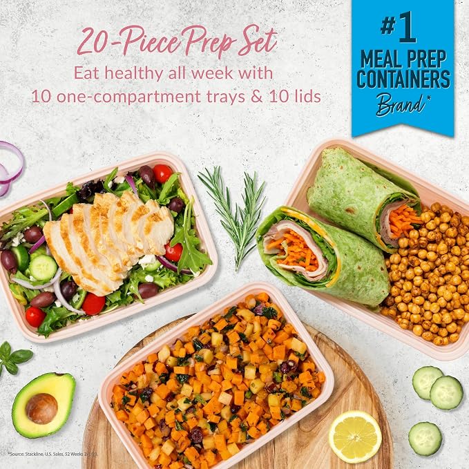 Bentgo 20-Piece Lightweight, Reusable BPA-Free 1-Compartment Containers - Image 2