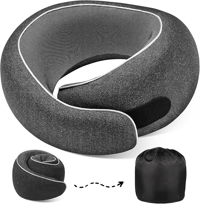 Travel Neck Pillows, 100% Memory Foam Filling, Travel Pillows by 4litamz