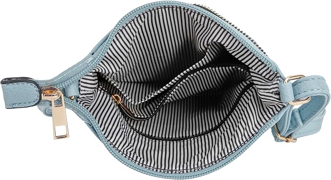 DELUXITY | Crossbody Purse Bag | Functional Multi Pocket Double Zipper Purse | - Image 6
