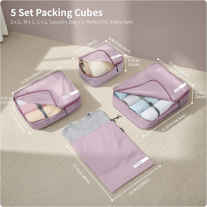 Cipway 5 Set Packing Cubes for Travel Suitcase Organizer for Accessories - Image 2
