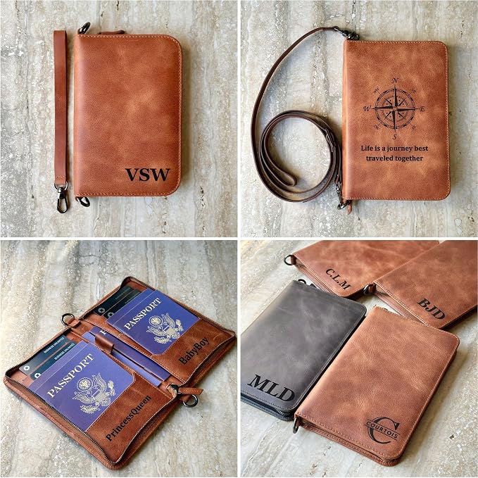 Personalized Leather Passport Holder, Handmade Travel Wallet - Image 6