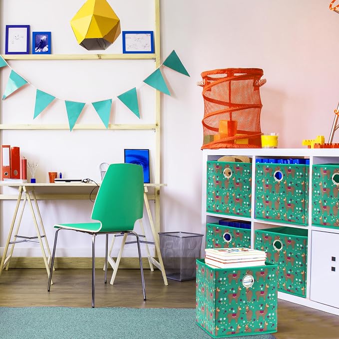 SIMPLE HOUSEWARE 10-Inch Collapsible Fabric Cube Storage Bin - Image 3