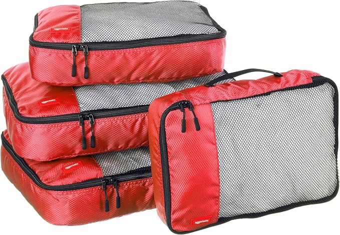 Amazon Basics Packing Cubes for Travel, Packing Organizers Set, 4-Piece-Set by AmazonBasics
