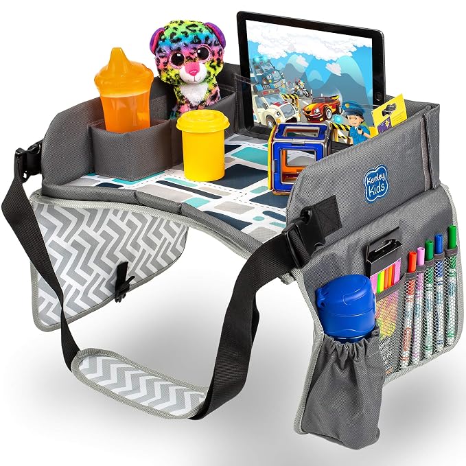 Kenley Kids Travel Tray, Toddler Car Seat Lap Tray, Road Trip Essentials by Kenley+Kids