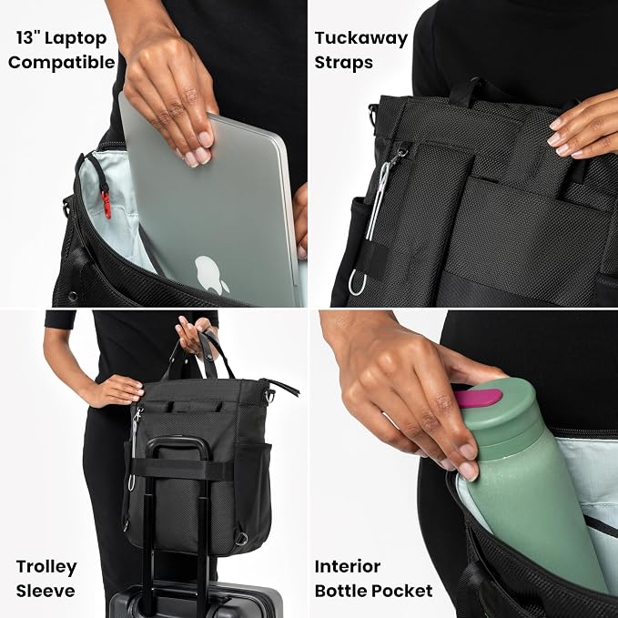 Sherpani Soleil, Anti Theft Convertible Backpack, 3 in 1 Tote Bag, Cross Body - Image 2