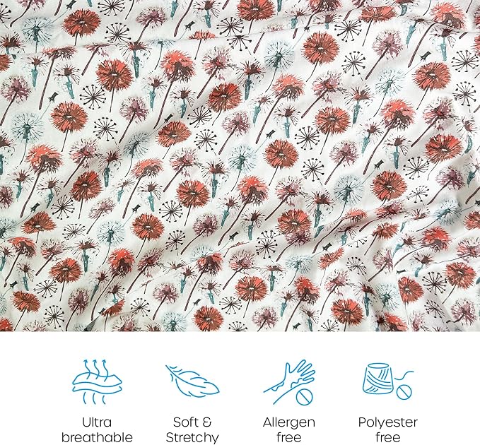 Quiggly Travel Crib Sheets for Guava Lotus, 2 Pack Organic Cotton Jersey Knit - Image 4