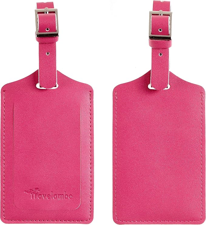 8 Pack Leather Luggage Travel Bag Tags by Travelambo - Image 2