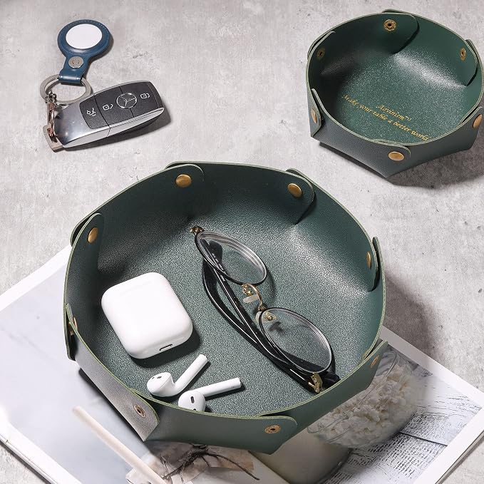 Leather Valet Trays, Premium Catchall Trays, Jewelry Trays, Folding Travel - Image 3