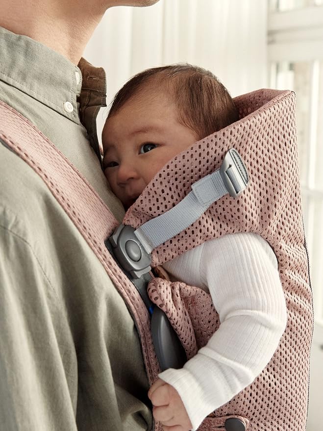BabyBjörn Baby Carrier Mini, 3D Mesh, Dusty Pink | Newborn Carrier, Easy-to-Use - Image 10