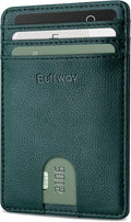 Buffway Mens Slim Wallet, Minimalist Thin Front Pocket Leather Credit Card by Buffway