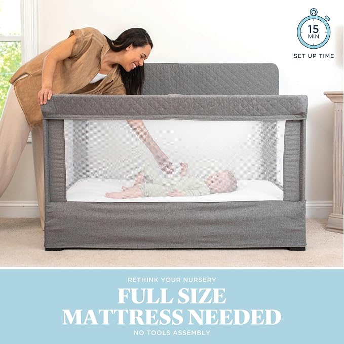Baby Delight Lunaire Full Size Crib | Breathable Mesh Baby Crib | Tool-Free - Image 4