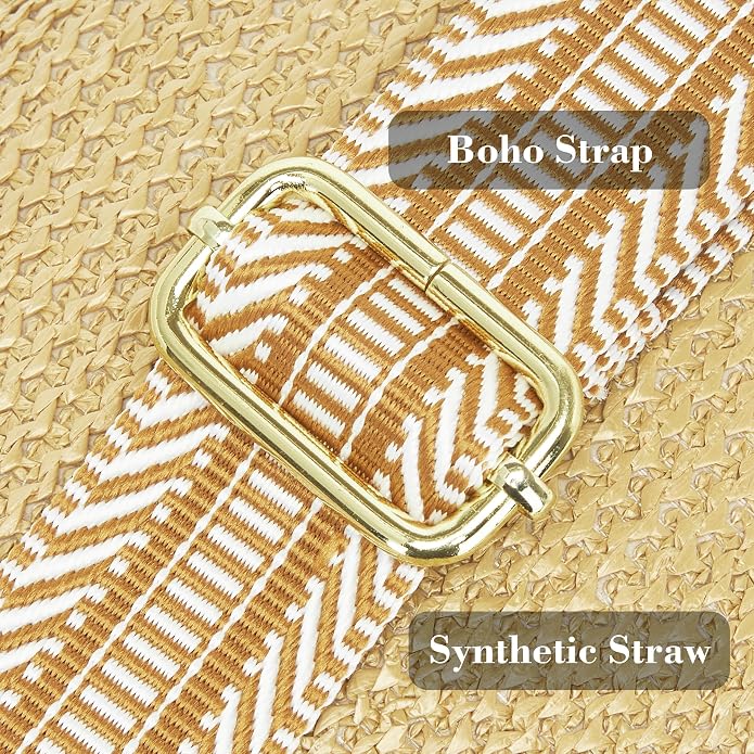 Haytijoe Summer Straw Purse Small Sling Bag RFID Blocking Crossbody Bags - Image 5