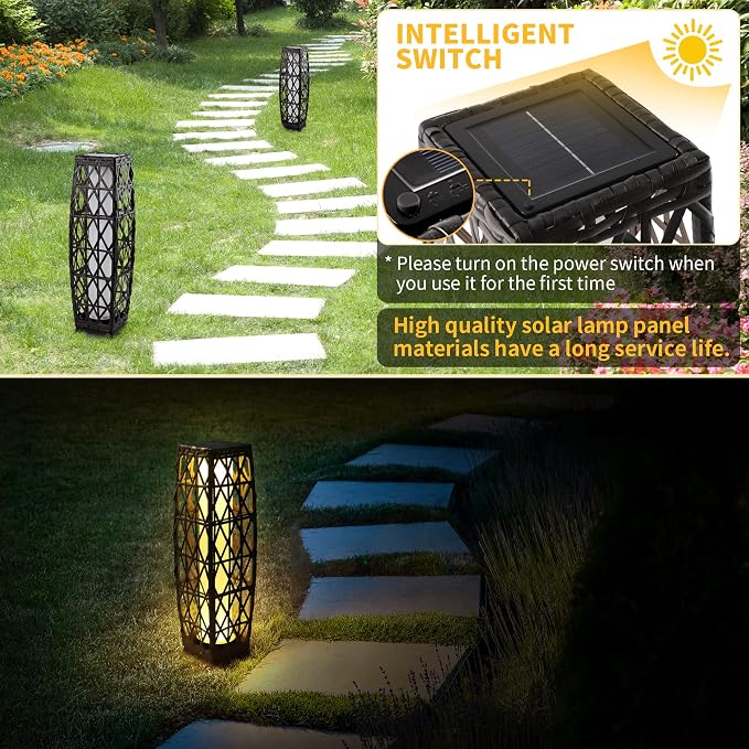 Solar Powered Outdoor Floor, 2 Piece Outdoor Floor Lamps, Solar Lanterns - Image 2