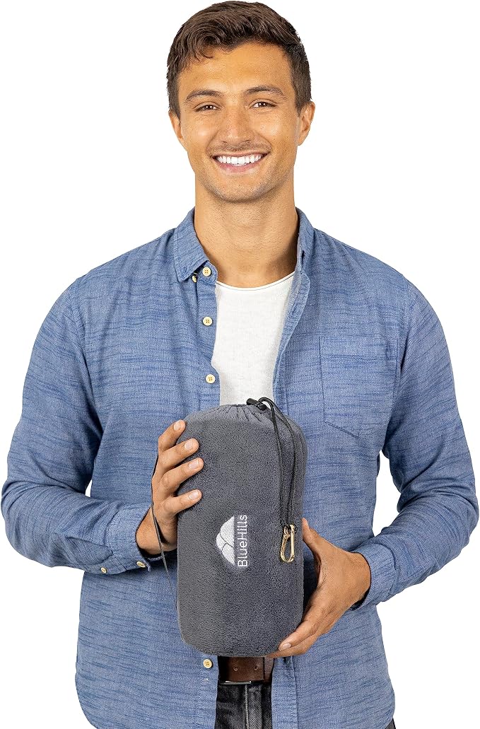 BlueHills Travel Blanket Pillow Rolled Premium Soft Plush Airplane Throw - Image 9