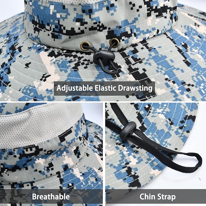 Sun Hats for Men Women Fishing Hat UPF 50+ Breathable Wide Brim Summer UV - Image 2
