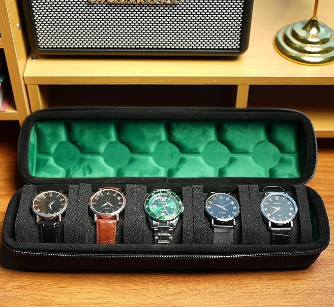5 slots Hard watch travel case carry box display and Organizer, - Image 2