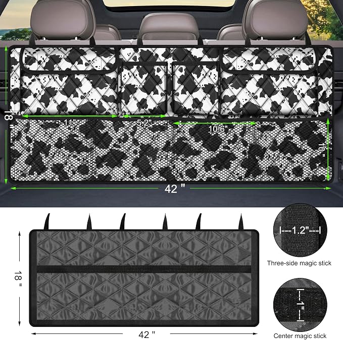 Femuar Car Trunk Organizer, Large Capacity Backseat Trunk Organizer, - Image 3