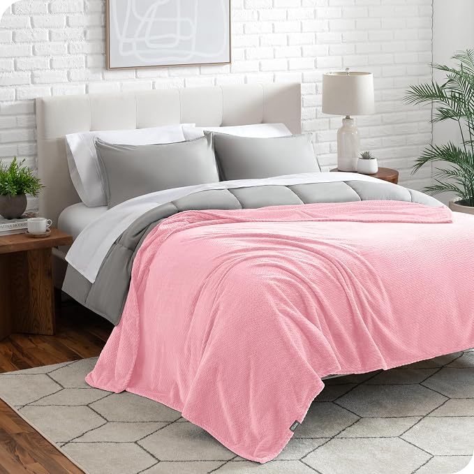 Bare Home Textured Fleece Blanket - Image 2