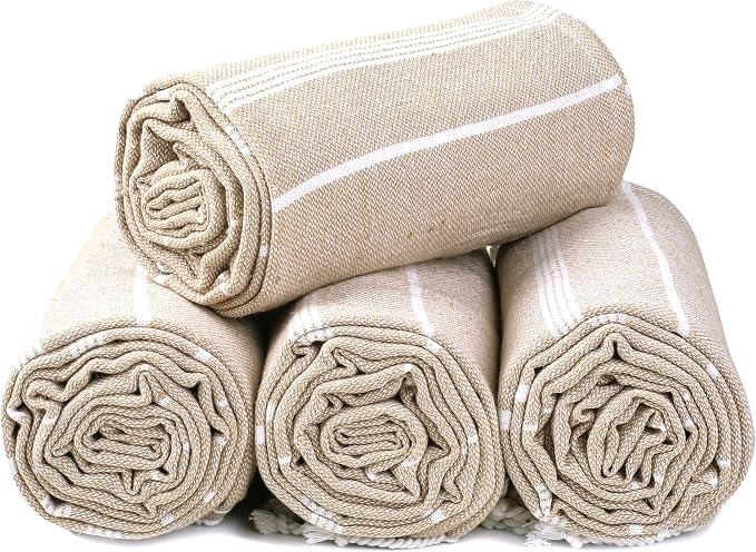 HILLFAIR Cotton Turkish Beach Towels, Quick Dry Lightweight Sand Free Peshtemal - Image 7