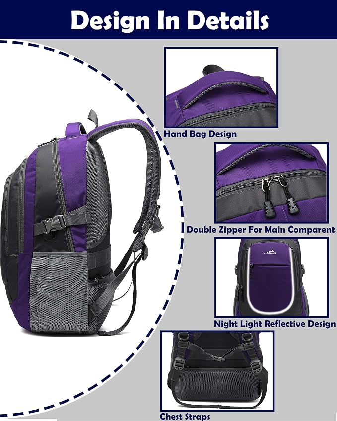 Backpack for College Sturdy Bookbag Travel Business - Image 3