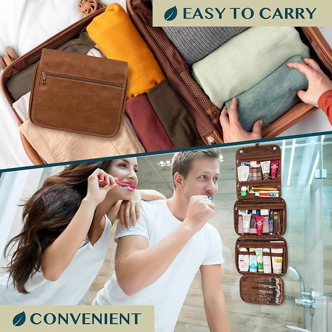 PAVILIA Hanging Toiletry Bag Women Men, Foldable Cosmetic Organizer Travel Bag - Image 7