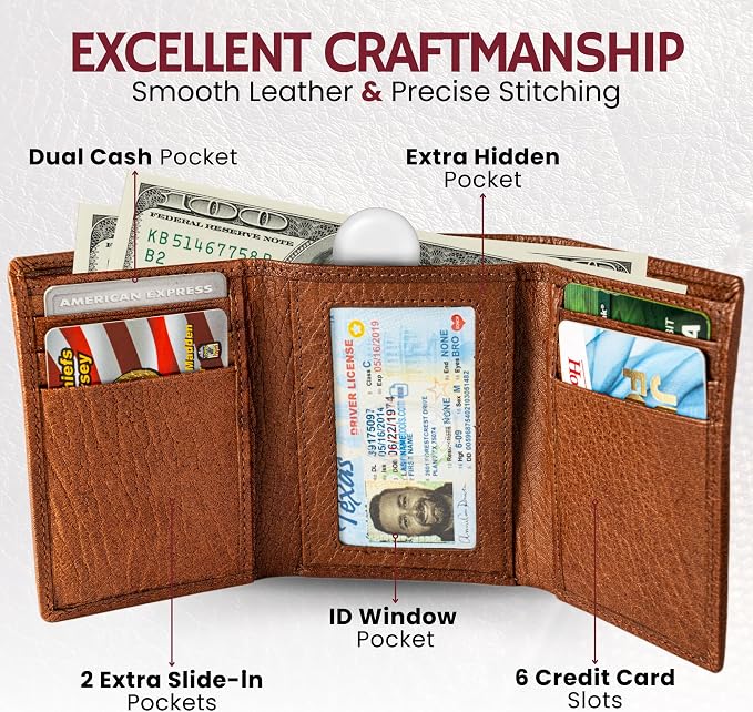 BULL GUARD Leather Trifold Wallets - Image 4