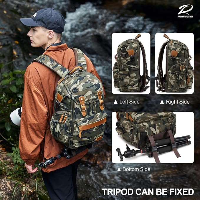 Padwa Lifestyle Camouflage Camera Backpack - Image 8
