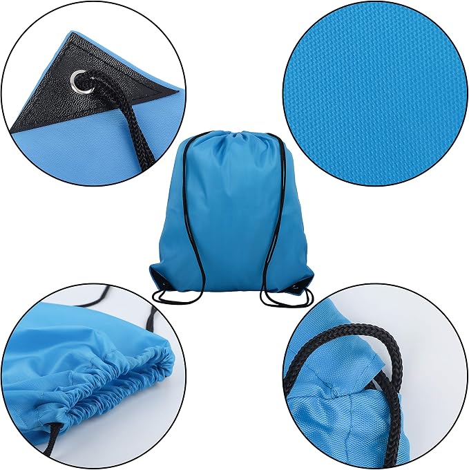 20 Colors Drawstring Backpack Bags Sack Pack Cinch Tote Sport Storage Polyester - Image 2