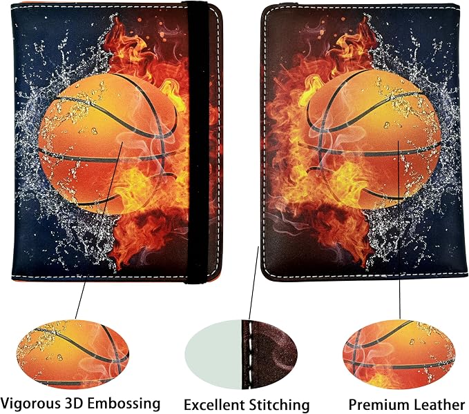 Basketball Passport Holder for Women and Men PU Leather Passport Cover for - Image 2