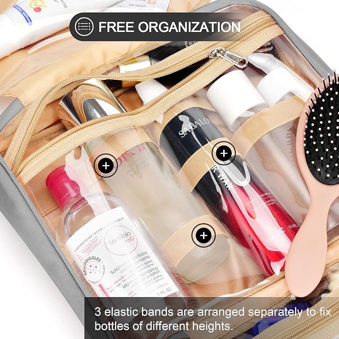 Travel Hanging Toiletry Bag for Women, Large Makeup Bag 8 Leak Proofing - Image 6