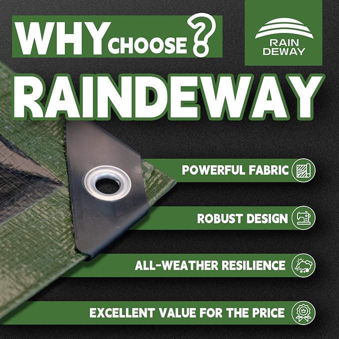 4x6 Feet Tarp Waterproof, Small Tarp, 9Mil Thick, Finished Size Tarps, UV - Image 2