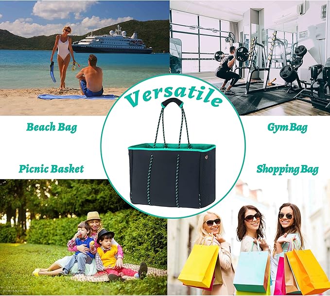 QOGiR Neoprene Multipurpose Beach Bag Tote - Image 7