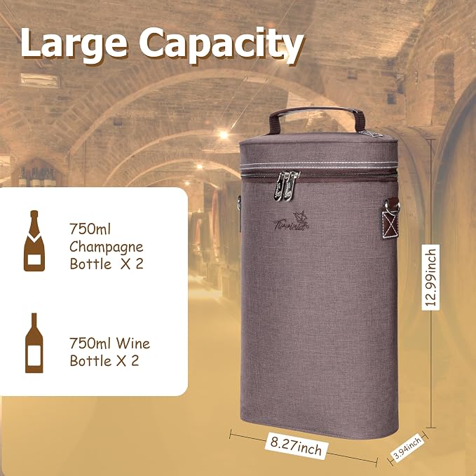 Tirrinia 2 Bottle Wine Gift Tote Carrier - Image 7