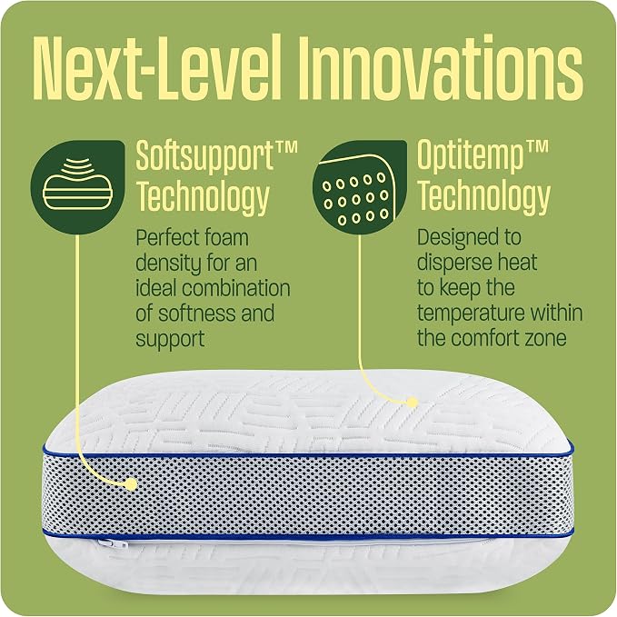 Camping Pillow: Dual Cover, Memory Foam Travel Pillow, Medium Firm Camp Pillow - Image 7