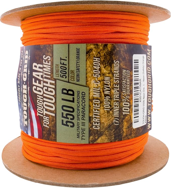 TOUGH-GRID 550 Paracord Rope Nylon Parachute Cord, Made in USA Survival Kit - Image 3