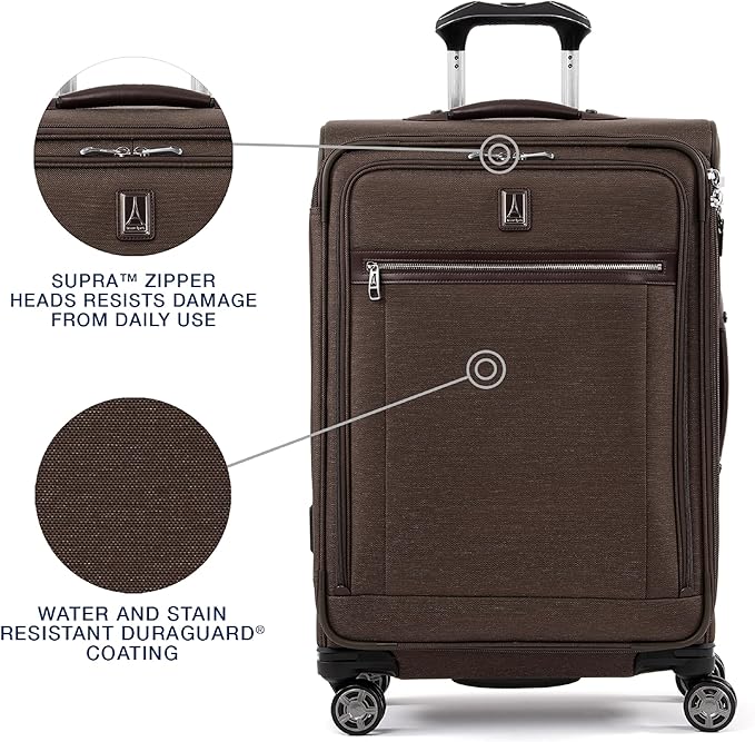Travelpro Platinum Elite Softside Expandable Checked Luggage, 8 Wheel Spinner - Image 3