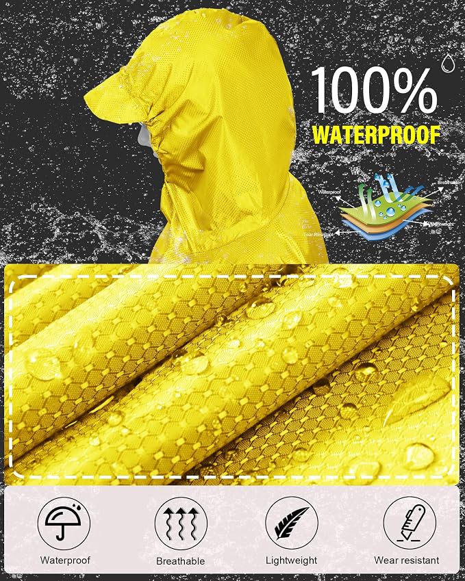 iCreek Hooded Rain Poncho with Pocket Waterproof Lightweight Unisex Raincoat - Image 2
