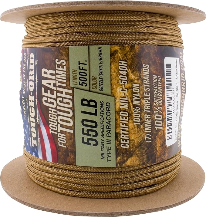 TOUGH-GRID 550 Paracord Rope Nylon Parachute Cord, Made in USA Survival Kit - Image 3