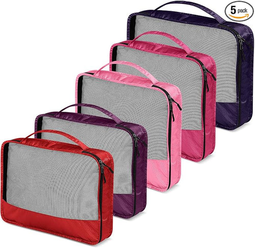 5 Pcs Packing Cubes for Suitcase Large Travel Cubes Carry on Luggage Organizer by Bulyoou