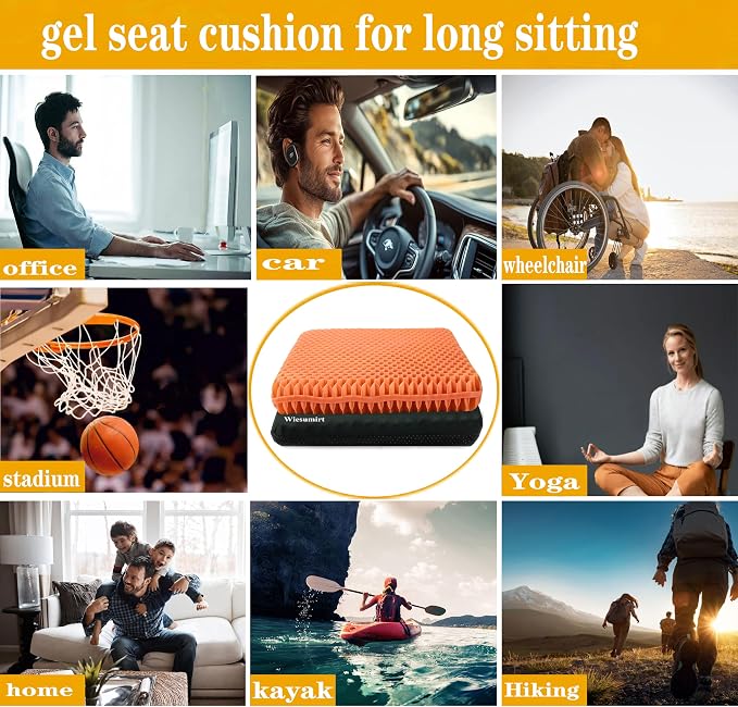 Plus Size Gel Seat Cushion for Long Sitting, Extra Large and Thick, Seat - Image 7
