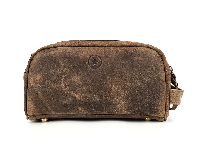 10" Premium Leather Toiletry Travel Pouch - Image 8