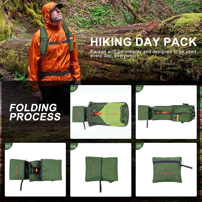 20L Small Hiking Backpack for Men Women Foldable Packable Back Pack Ultralight - Image 7