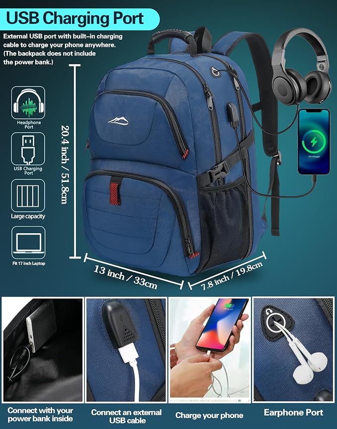 ProEtrade Travel Backpack, Extra Large Laptop Backpack School Business Anti - Image 4