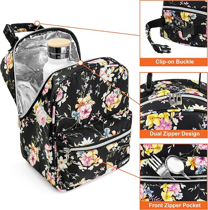 opux Lunch Box for Girls Boys Kids, Insulated Leakproof Lunch Bag, Reusable - Image 4