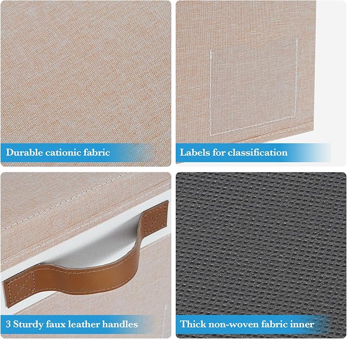 Large Storage Bins with Lids, Foldable Fabric Storage Baskets with Lids - Image 4
