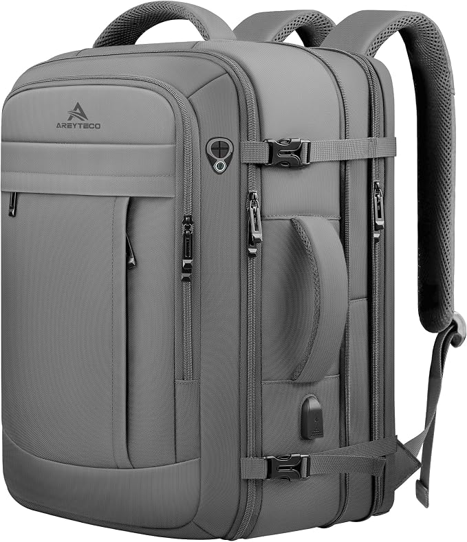 60L Travel Laptop Backpack for Men, Extra Large Backpack, Big Capacity Carry On by AREYTECO